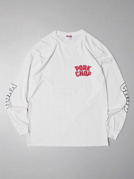 PORKCHOP | WP BIG LOGO L/S TEE - White