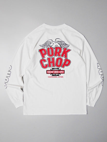 PORKCHOP | WP BIG LOGO L/S TEE - White