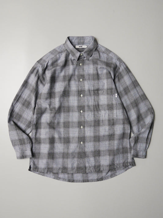 WAX | Brushed Check Shirts - Sax/Gray