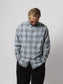 WAX | Brushed Check Shirts - Sax/Gray