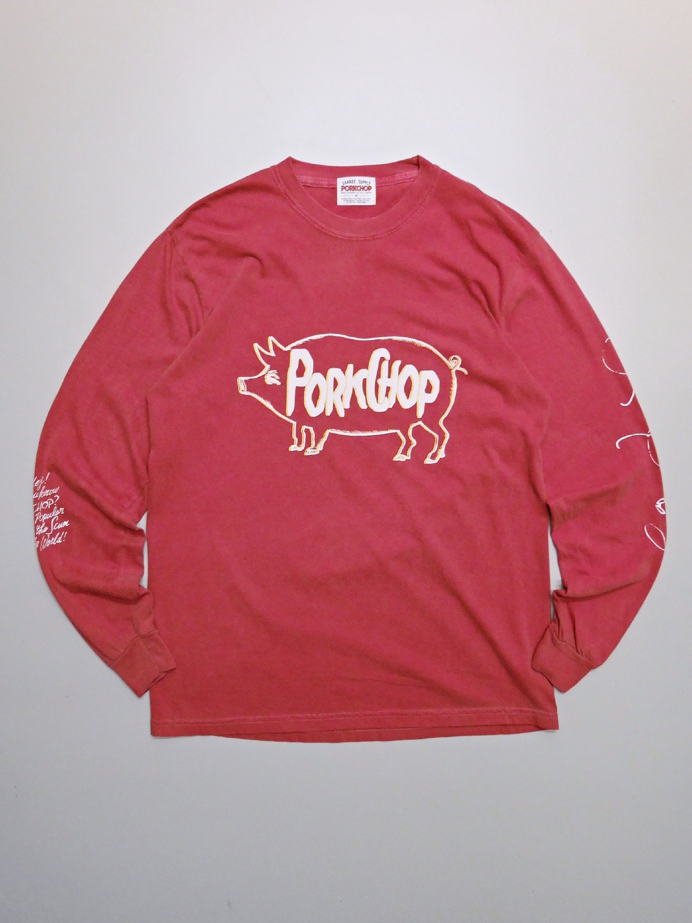 PORKCHOP | SCUM PORK L/S TEE - Crimson Red
