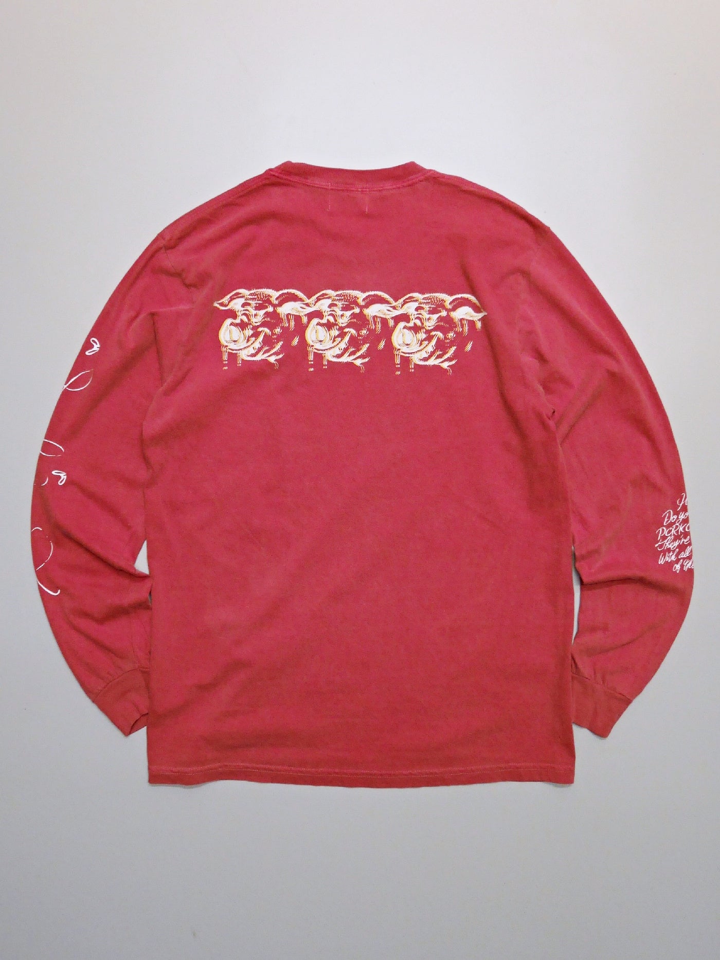 PORKCHOP | SCUM PORK L/S TEE - Crimson Red