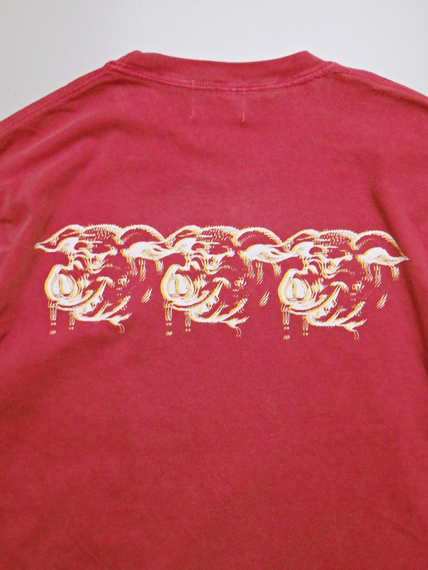 PORKCHOP | SCUM PORK L/S TEE - Crimson Red