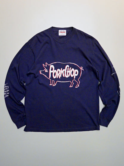 PORKCHOP | SCUM PORK L/S TEE - Navy