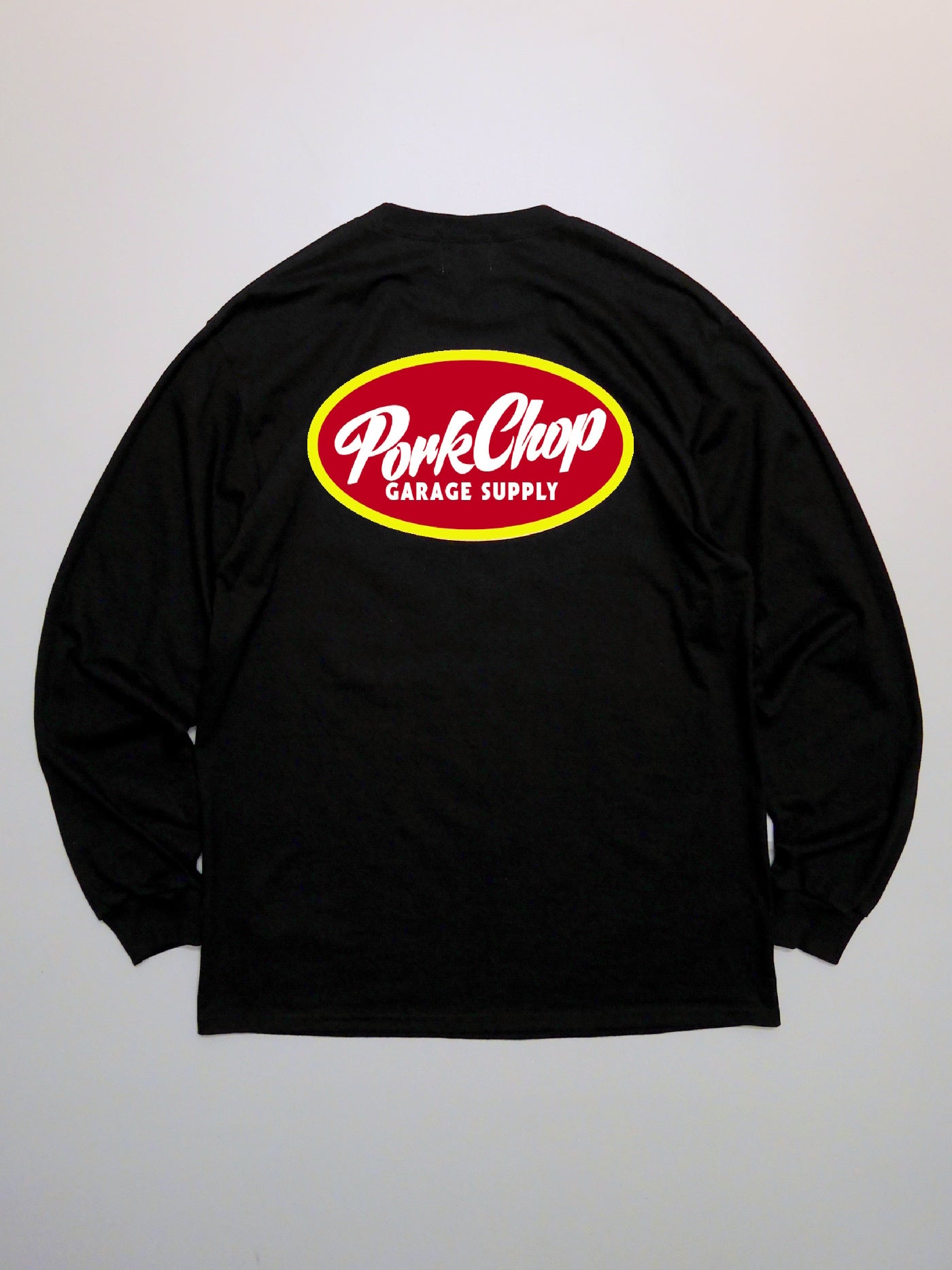 PORKCHOP | NC OVAL SCRIPT L/S TEE - Black