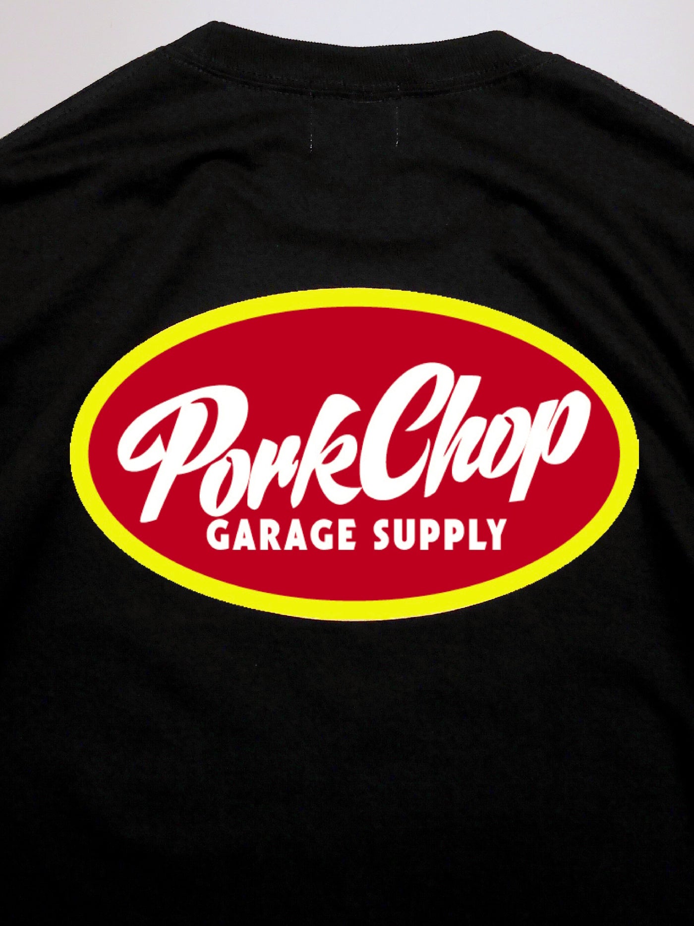 PORKCHOP | NC OVAL SCRIPT L/S TEE - Black
