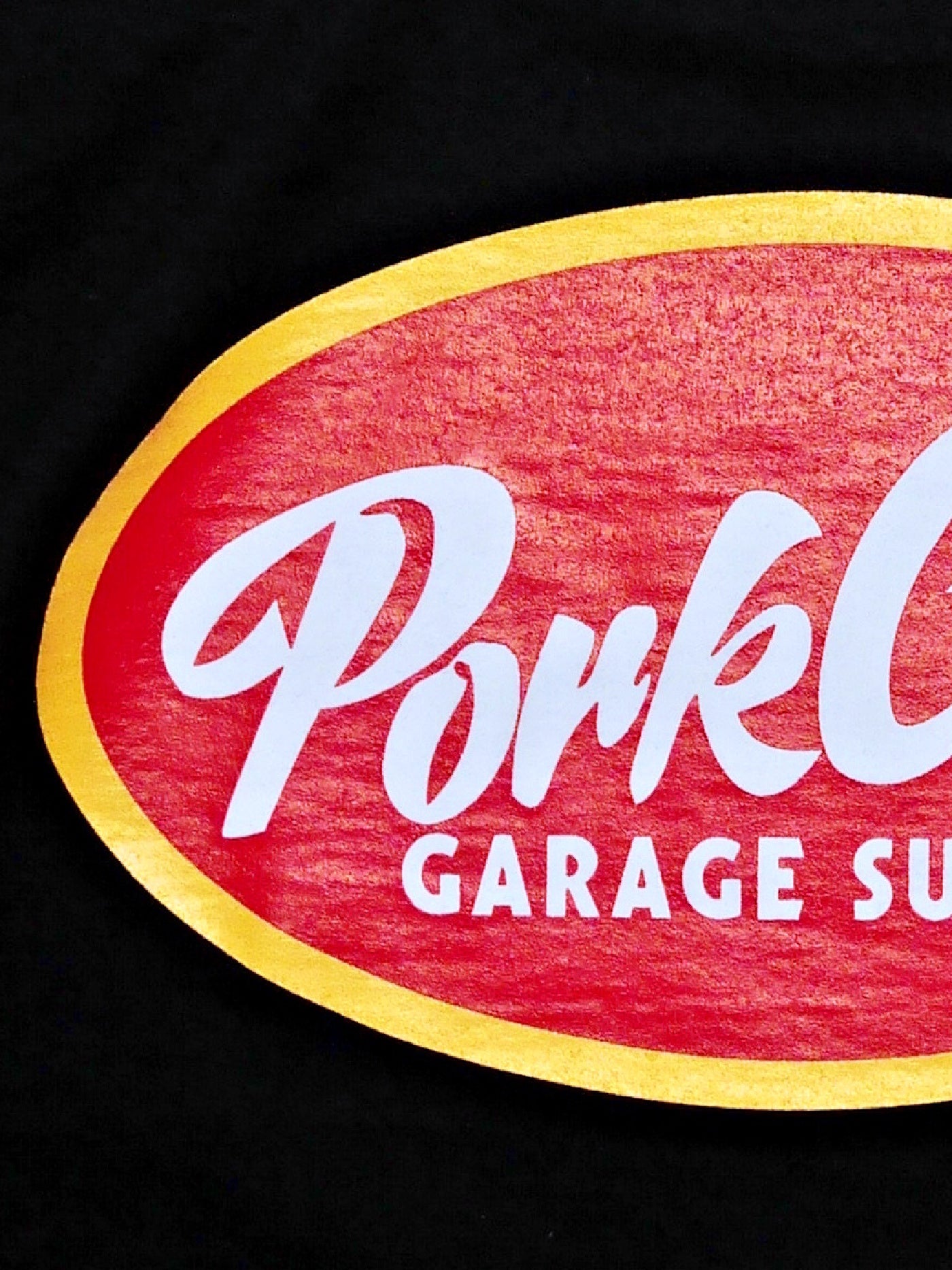 PORKCHOP | NC OVAL SCRIPT L/S TEE - Black