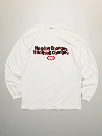 PORKCHOP | NC OVAL SCRIPT L/S TEE - White
