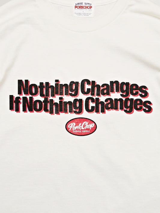 PORKCHOP | NC OVAL SCRIPT L/S TEE - White