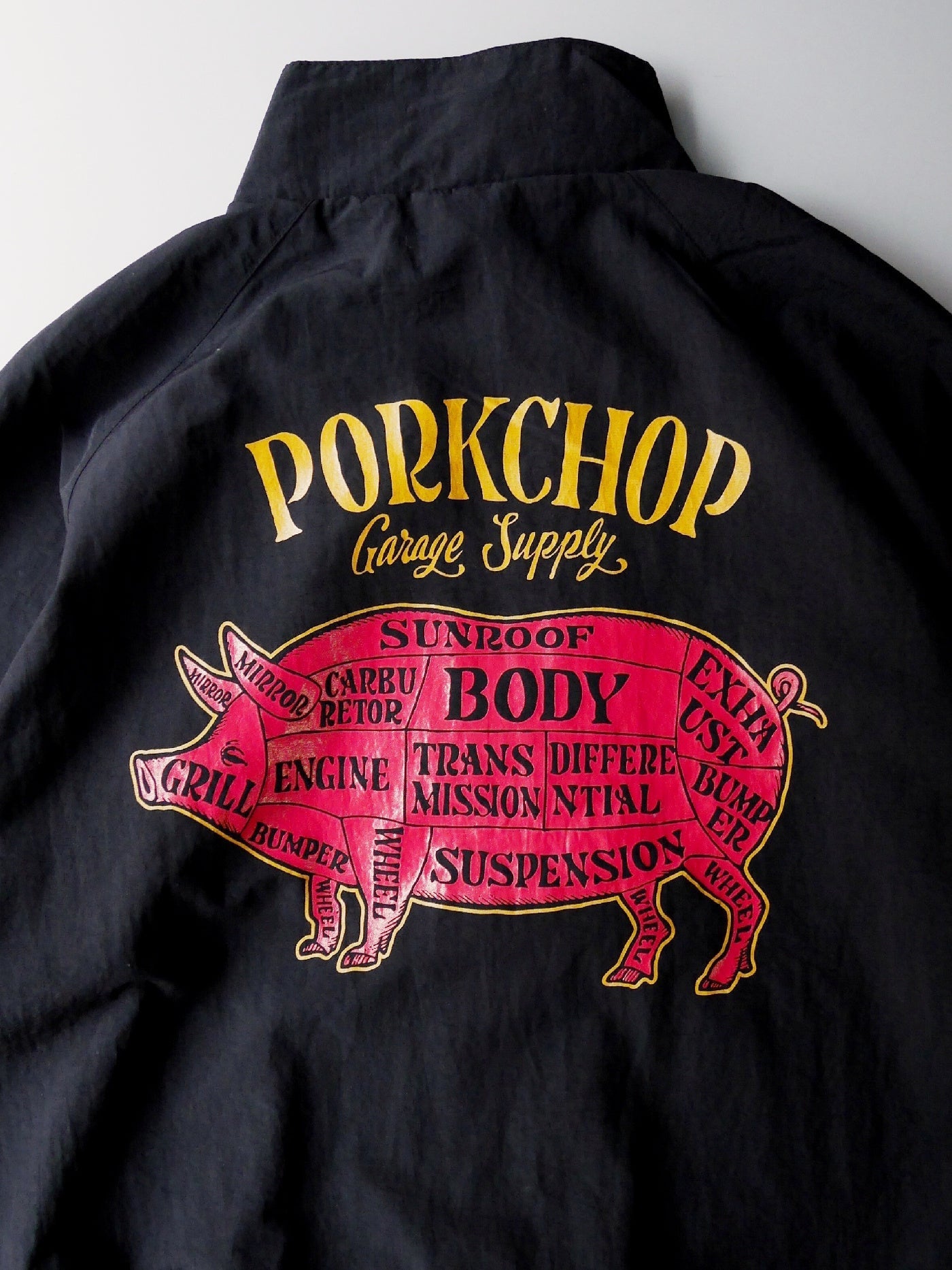 【11.2 (Sun) 12:00 Release】PORKCHOP | PORK BACK NYLON JKT - Black