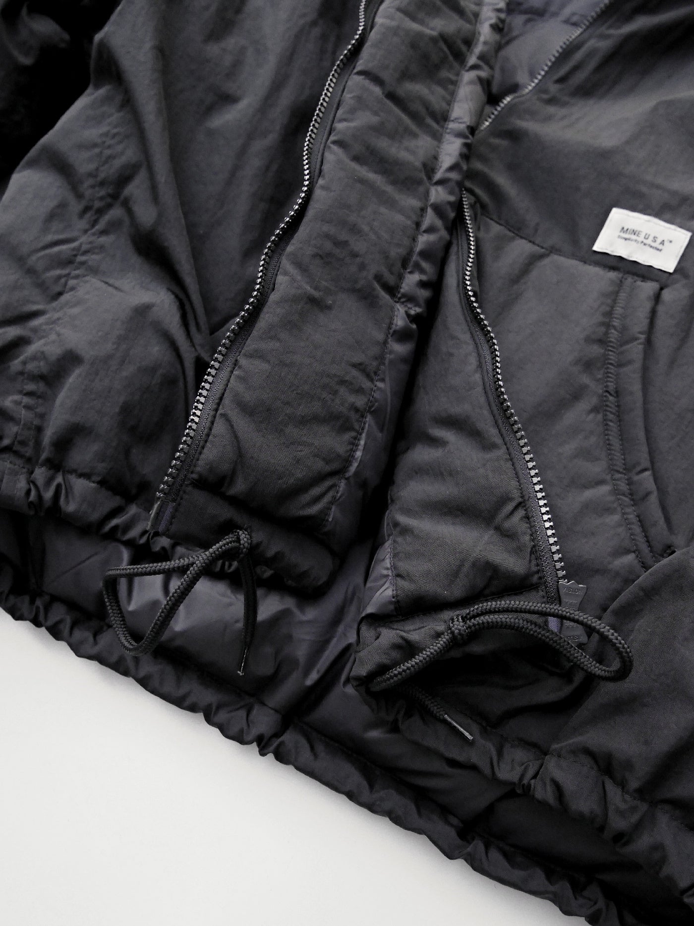 【11.15 (Sat) 12:00 Release】MINE USA | Down Double Zip Hoodie MINE×TAION - Black