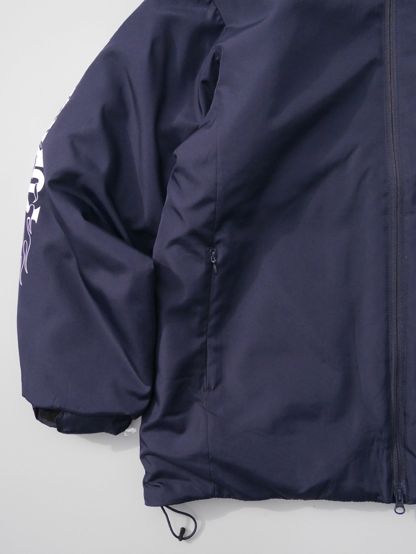 【12.28 (Sun) 12:00 Release】PORKCHOP | BURNING LOGO HOODED JKT - Navy