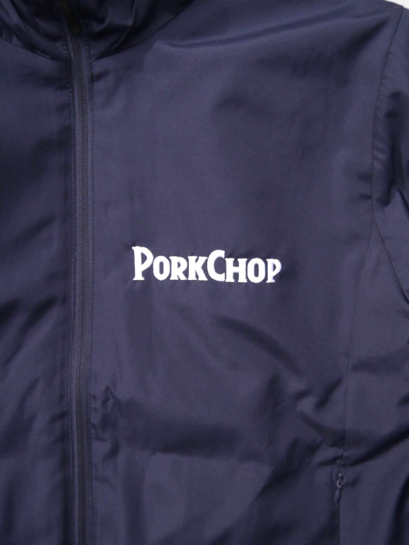 【12.28 (Sun) 12:00 Release】PORKCHOP | BURNING LOGO HOODED JKT - Navy