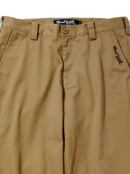 【1.24 (Sat) 12:00 Release】GOOD HELLER | T/C TWILL STRAIGHT WORK PANTS - Beige