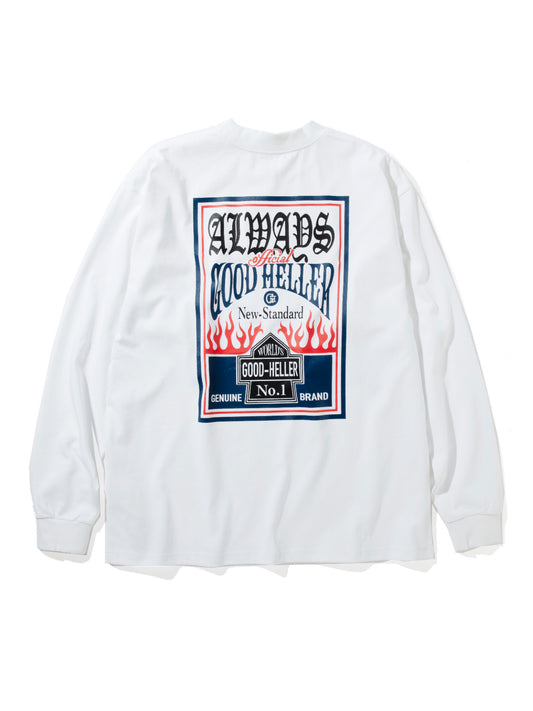 GOOD HELLER | PK LOGO 9.5oz L/S T-SHIRT - White
