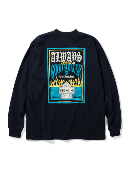 GOOD HELLER | PK LOGO 9.5oz L/S T-SHIRT - Navy