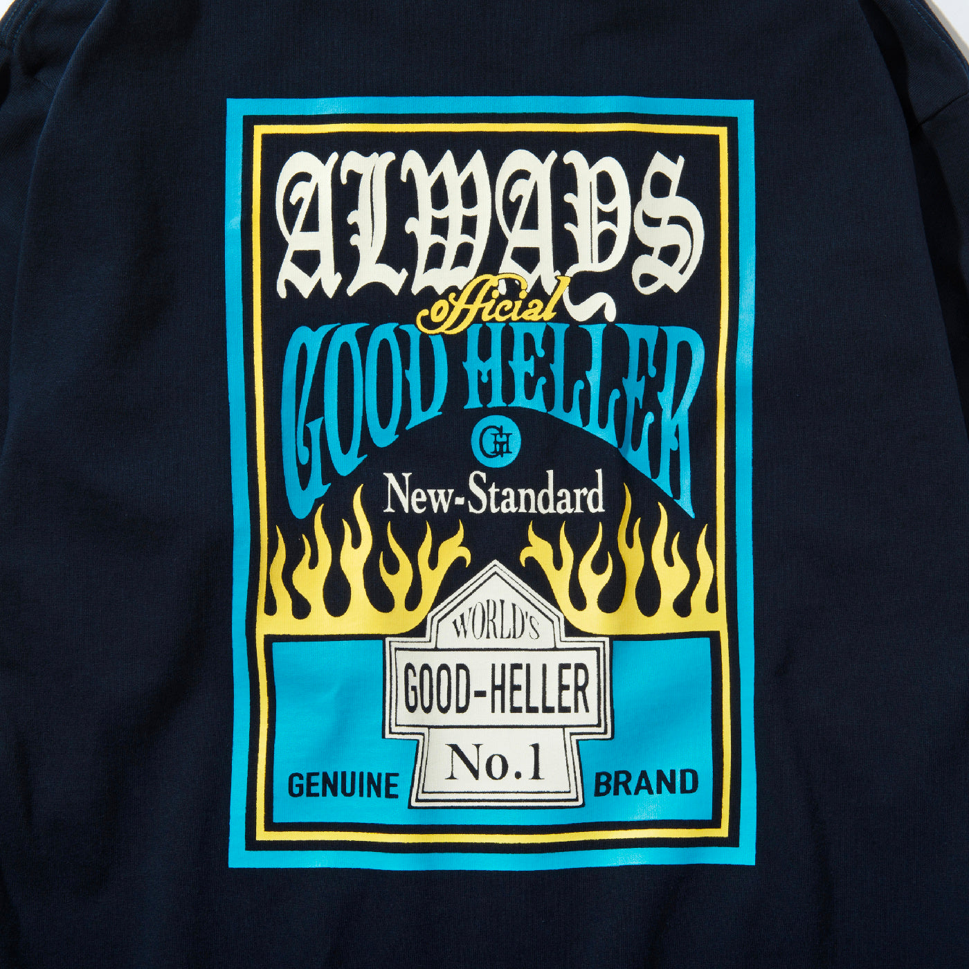 GOOD HELLER | PK LOGO 9.5oz L/S T-SHIRT - Navy