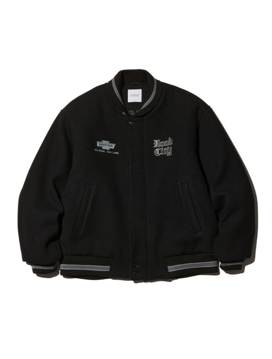 RADIALL | HOOD CITY - VARSITY JACKET - Black