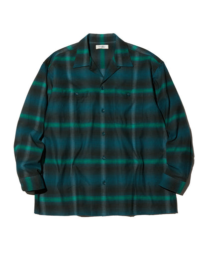 RADIALL | BOULEVARD - OPEN COLLARED SHIRT L/S - Bottle Green
