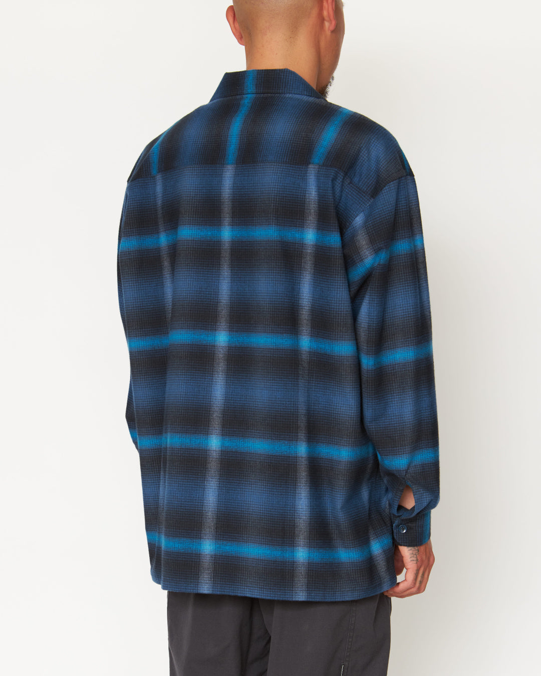 RADIALL | BOULEVARD - OPEN COLLARED SHIRT L/S - Blue