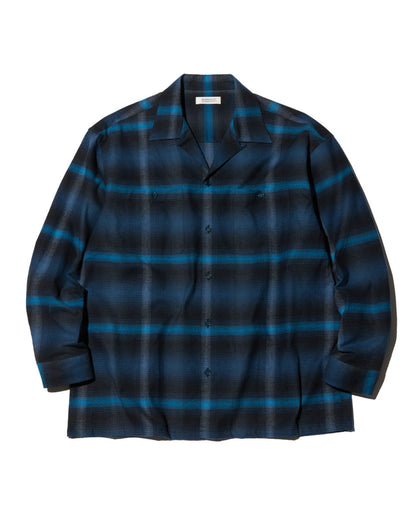 RADIALL | BOULEVARD - OPEN COLLARED SHIRT L/S - Blue