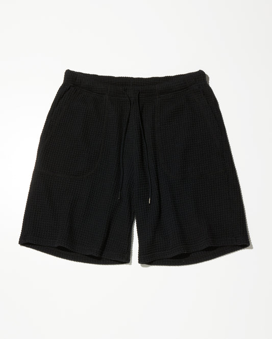 RADIALL | BIG WAFFLE - STRAIGHT FIT EASY SHORTS - Black