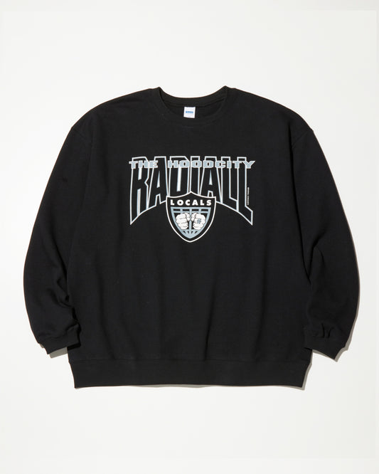 RADIALL | HOOD CITY - CREW NECK SWEATSHIRT L/S - Black