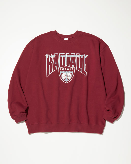 RADIALL | HOOD CITY - CREW NECK SWEATSHIRT L/S - Burgundy