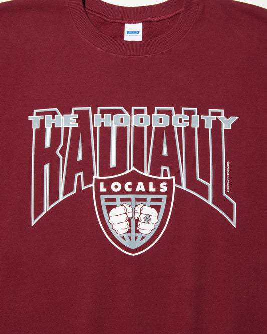 RADIALL | HOOD CITY - CREW NECK SWEATSHIRT L/S - Burgundy