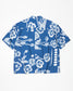 RADIALL | VERSIONS - OPEN COLLARED SHIRT S/S - Konpeki Blue