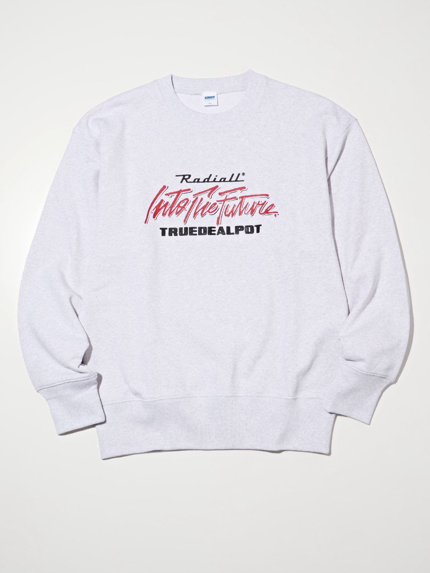 【11.8 (Sat) 12:00 Release】RADIALL | True Deal Pot - CREW NECK SWEATSHIRT L/S - Ash Gray