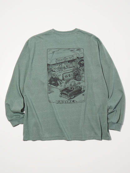 RADIALL | Choju Giga - CREW NECK T-SHIRT L/S - Shade Green