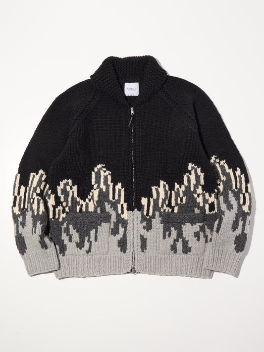 RADIALL | Sierra - ZIP UP COWICHAN SWEATER - Black