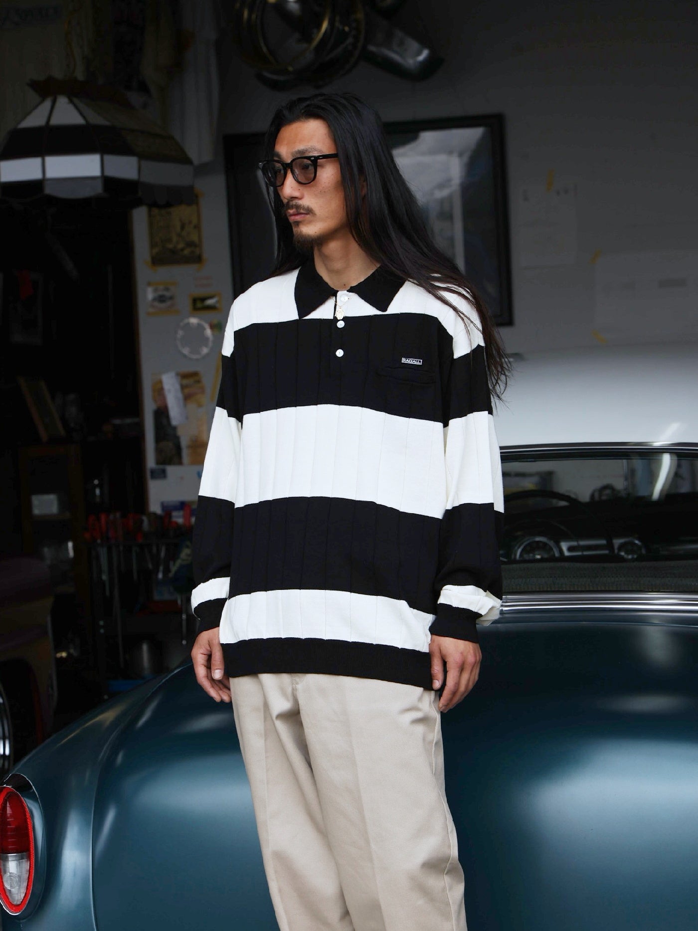 RADIALL | Skunk - POLO SWEATER L/S - Border