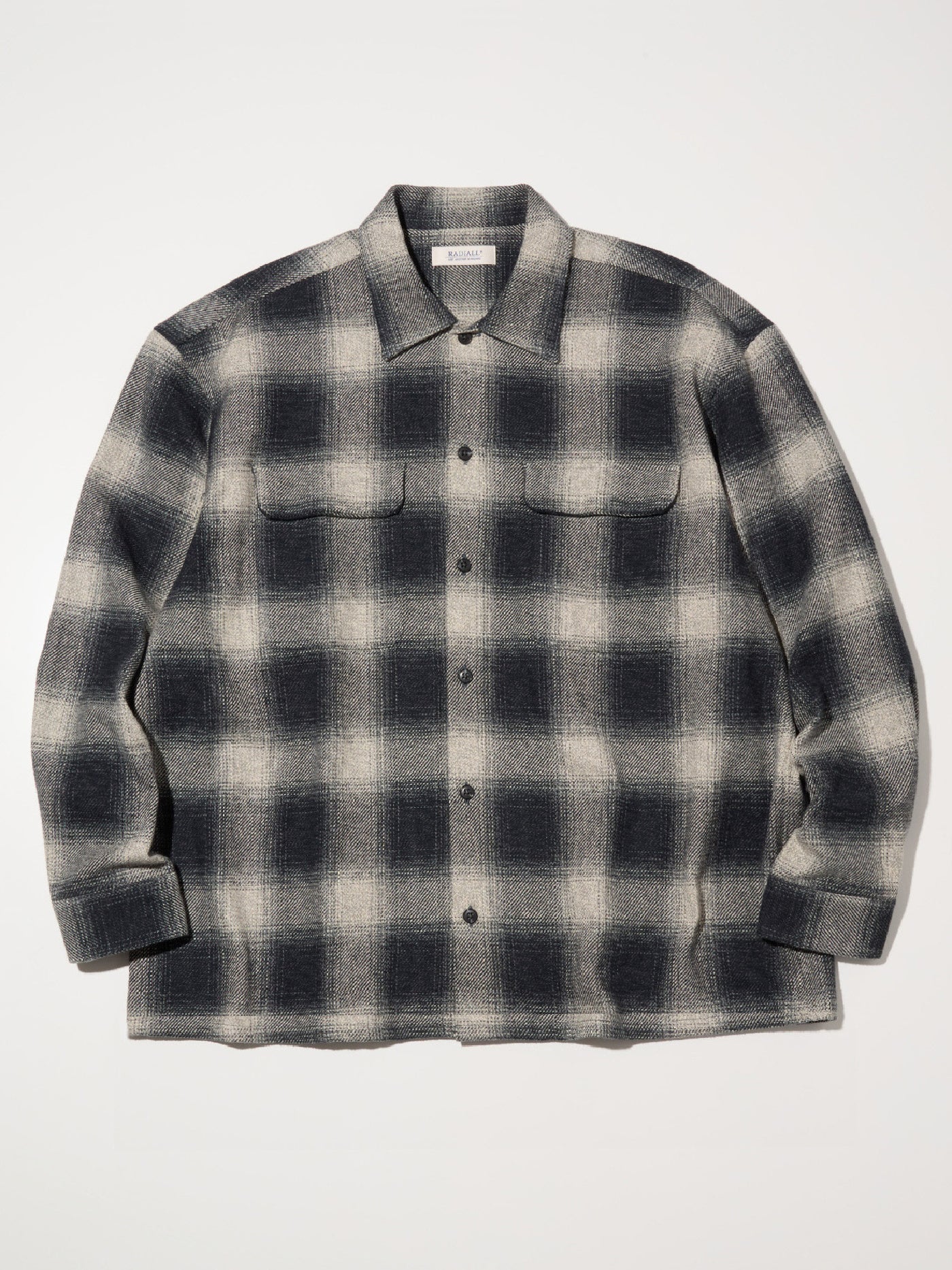 【10.11 (Sat) 12:00 Release】RADIALL | Shore - OPEN COLLARED SHIRT L/S - Black