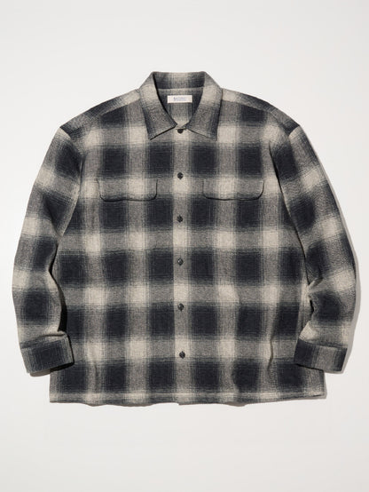 【10.11 (Sat) 12:00 Release】RADIALL | Shore - OPEN COLLARED SHIRT L/S - Black