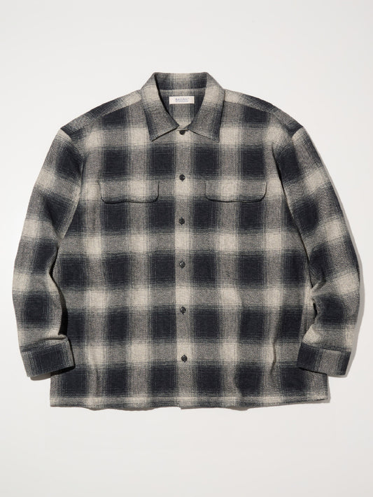 【10.11 (Sat) 12:00 Release】RADIALL | Shore - OPEN COLLARED SHIRT L/S - Black