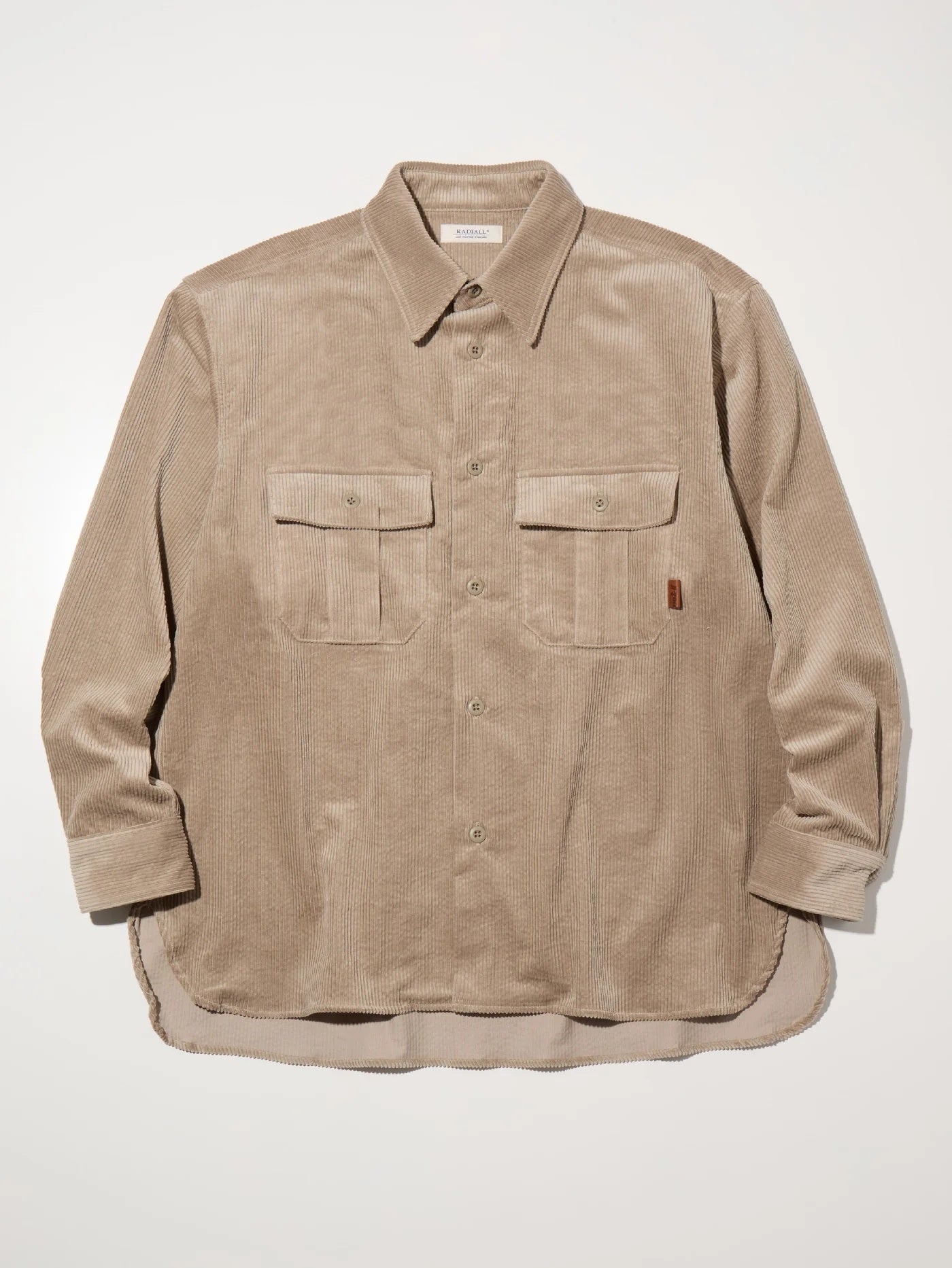 【11.1 (Sat) 12:00 Release】RADIALL | Bricks - REGULAR COLLARED UTILITY SHIRT L/S - Taupe