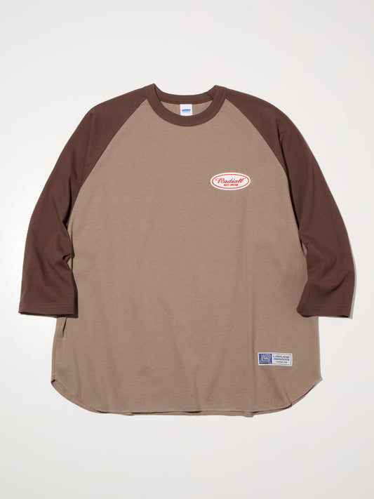 【8.23 (Sat) 12:00 Release】RADIALL | Oval - CREW NECK RAGLAN SHIRT 3Q/S - Brown
