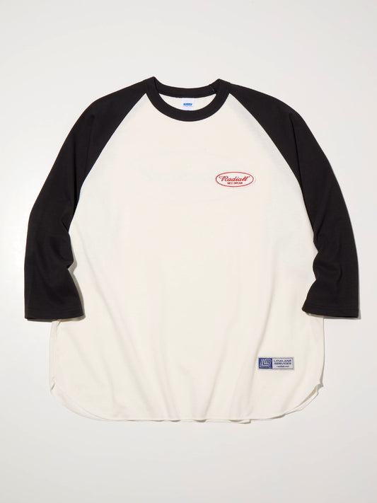 【8.23 (Sat) 12:00 Release】RADIALL | Oval - CREW NECK RAGLAN SHIRT 3Q/S - White