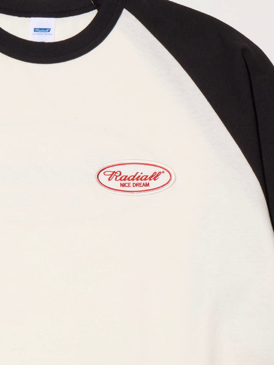 【8.23 (Sat) 12:00 Release】RADIALL | Oval - CREW NECK RAGLAN SHIRT 3Q/S - White
