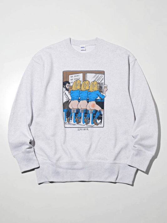 【12.20 (Sat) 12:00 Release】RADIALL | Love Beer - CREW NECK SWEATSHIRT L/S - Snow White