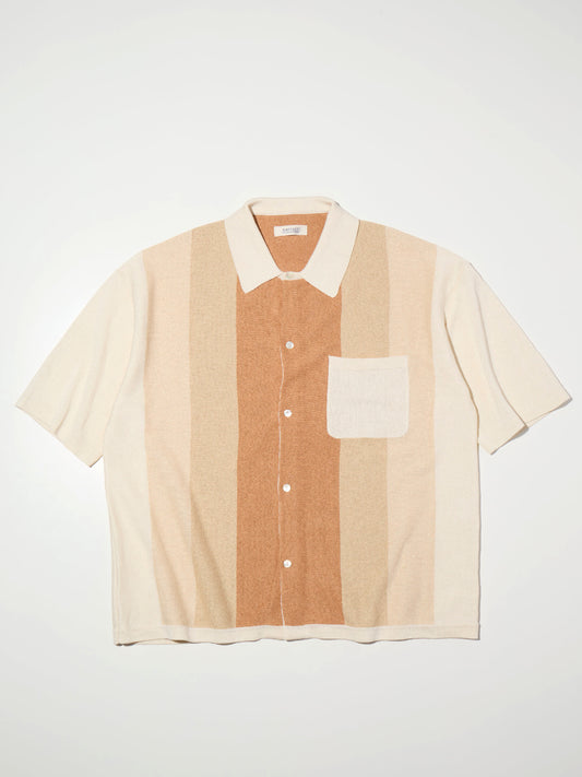 【4.11 (Sat) 12:00 Release】RADIALL | Tone - REGULAR COLLARED SWEATER S/S - Aztec Ivory