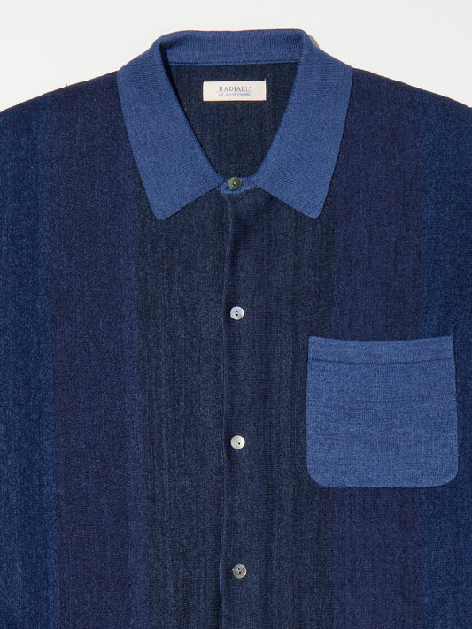 【4.11 (Sat) 12:00 Release】RADIALL | Tone - REGULAR COLLARED SWEATER S/S - Cosmic Navy