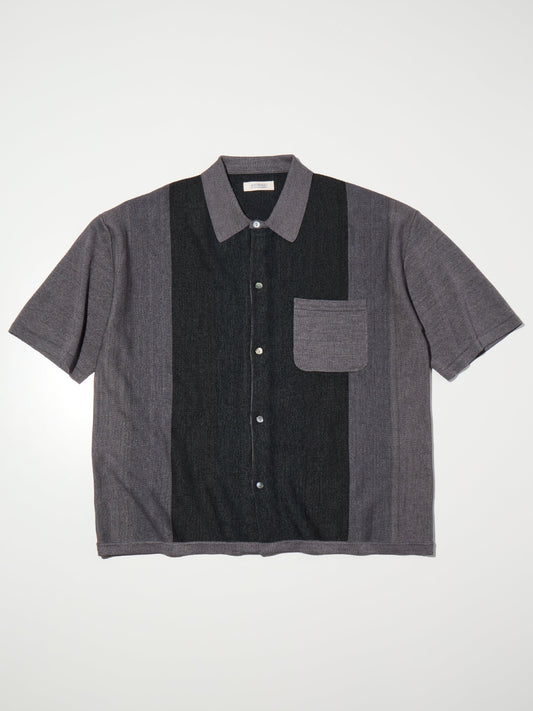 【4.11 (Sat) 12:00 Release】RADIALL | Tone - REGULAR COLLARED SWEATER S/S - Shady Black