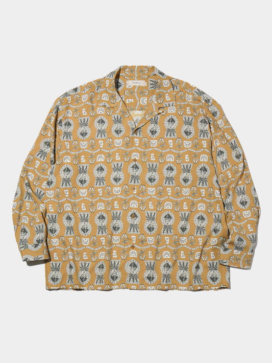 【3.7 (Sat) 12:00 Release】RADIALL | Commune - OPEN COLLARED SHIRT L/S - Amber Brown