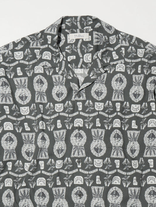 【3.7 (Sat) 12:00 Release】RADIALL | Commune - OPEN COLLARED SHIRT L/S - Shady Black