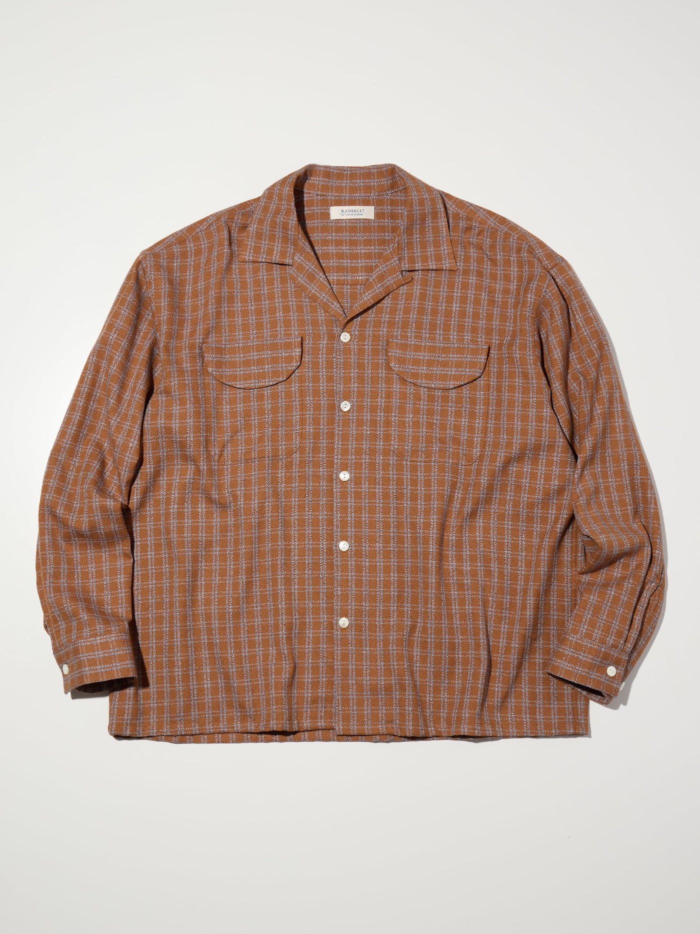 【2.28 (Sat) 12:00 Release】RADIALL | Shoebox - OPEN COLLARED SHIRT L/S - Brown