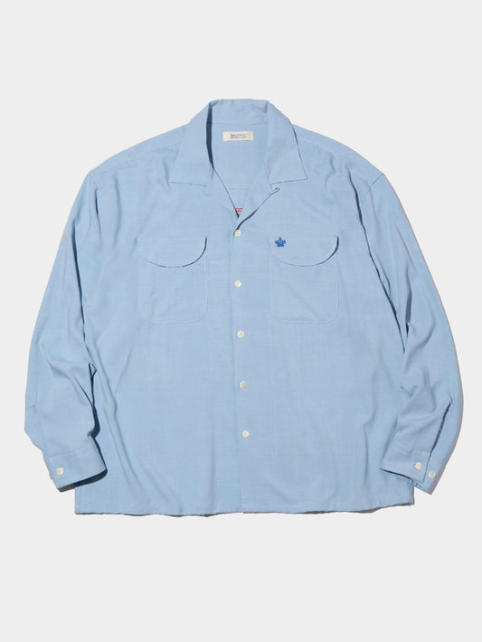 【3.7 (Sat) 12:00 Release】RADIALL | Roadside - OPEN COLLARED SHIRT L/S - Saxe Blue