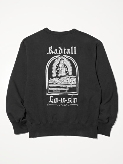 【10.25 (Sat) 12:00 Release】RADIALL | Boulevard - LOOPWHEEL CREW NECK SWEATSHIRT L/S - Ink Black